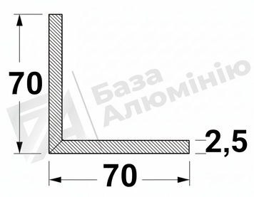 Алюминиевый уголок 70х70х2,5 - (анодированный) 16-0292 фото