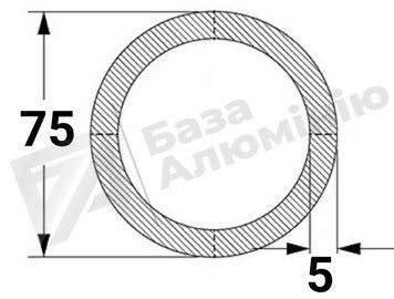 Алюмінієва труба кругла 75х5 (без покриття) 01-0682 фото
