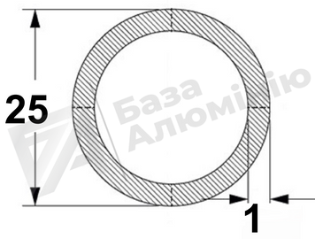 Алюмінієва труба кругла 25х1 - без покриття 01-0224 фото