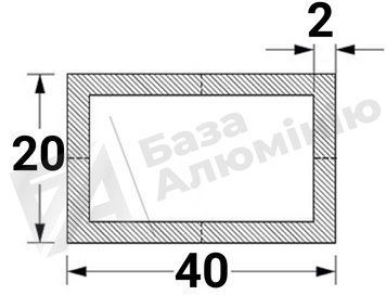 Алюминиевая труба прямоугольная 40х20х2 - (анодированная) 06-0220 фото