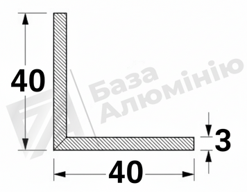 Алюминиевый уголок 40х40х3 (R3) - (анодированный) 16-0214 фото