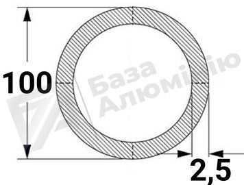 Алюмінієва труба кругла 100х2,5 - (без покриття) 01-0768 фото