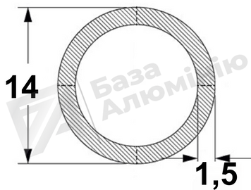 Алюмінієва труба кругла 14х1,5 - (без покриття) 01-0073 фото