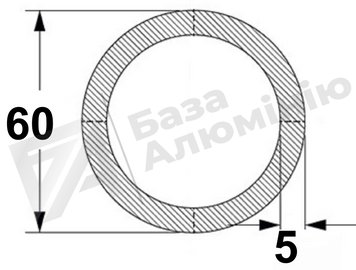 Алюмінієва труба кругла 60х5 - без покриття 01-0616 фото