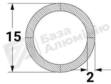 Алюмінієва труба кругла 15х2 (без покриття) 01-0086 фото