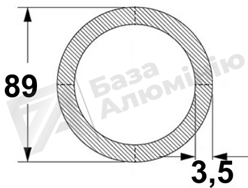 Алюмінієва труба кругла 89х3,5 - без покриття 01-0894 фото