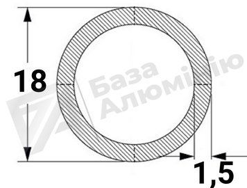 Алюмінієва труба кругла 18х1,5 - (без покриття) 01-0123 фото