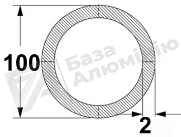 Алюмінієва труба кругла 100х2 - без покриття 01-0767 фото