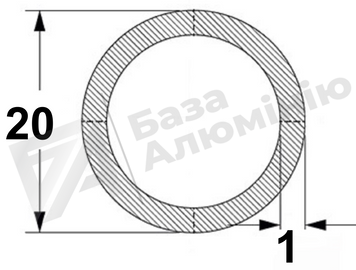 Алюмінієва труба кругла 20х1 (без покриття) 01-0153 фото