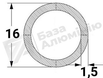 Алюмінієва труба кругла 16х1,5 - (анодована) 02-0098 фото