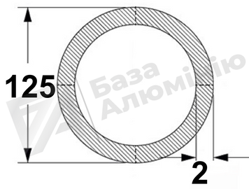 Алюмінієва труба кругла 125х2 - без покриття 01-0990 фото