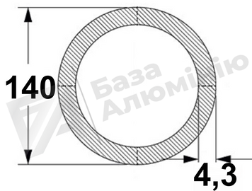 Алюмінієва труба кругла 140х4,3 - без покриття 01-0945 фото
