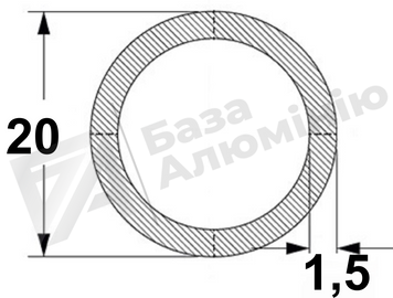Алюмінієва труба кругла 20х1,5 - (анодована) 02-0155 фото