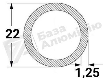 Алюмінієва труба кругла 22х1,25 - (без покриття) 01-0179 фото