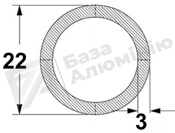 Алюмінієва труба кругла 22х3 (без покриття) 01-0186 фото