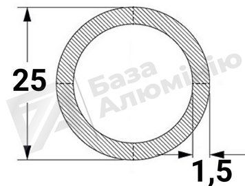 Алюмінієва труба кругла 25х1,5 - (без покриття) 01-0229 фото