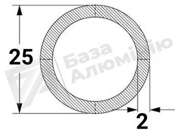 Алюмінієва труба кругла 25х2 - (анодована) 02-0232 фото
