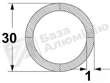 Алюмінієва труба кругла 30х1 (без покриття) 01-0297 фото
