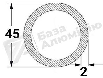 Алюмінієва труба кругла 45х2 - (анодована) 02-0480 фото