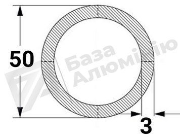 Алюмінієва труба кругла 50х3 (без покриття) 01-0532 фото