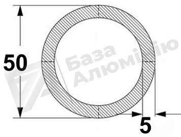 Алюмінієва труба кругла 50х5 (без покриття) 01-0535 фото